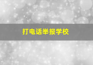 打电话举报学校