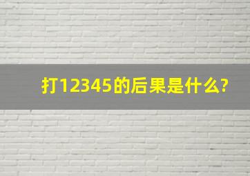 打12345的后果是什么?