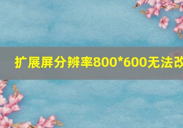 扩展屏分辨率800*600无法改