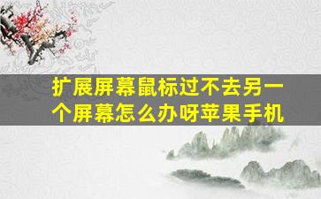 扩展屏幕鼠标过不去另一个屏幕怎么办呀苹果手机