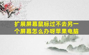 扩展屏幕鼠标过不去另一个屏幕怎么办呀苹果电脑