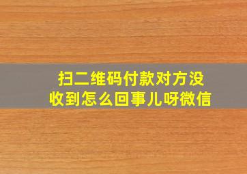 扫二维码付款对方没收到怎么回事儿呀微信