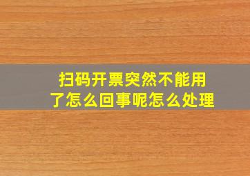 扫码开票突然不能用了怎么回事呢怎么处理