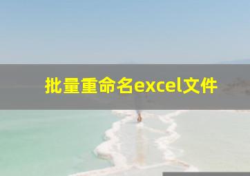 批量重命名excel文件