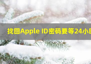 找回Apple ID密码要等24小时