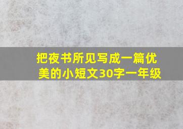 把夜书所见写成一篇优美的小短文30字一年级