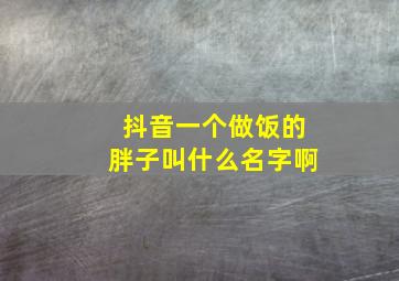 抖音一个做饭的胖子叫什么名字啊