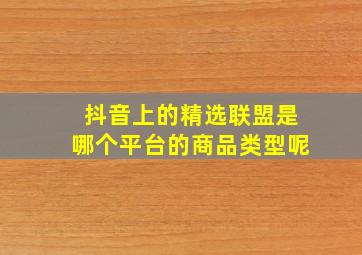 抖音上的精选联盟是哪个平台的商品类型呢