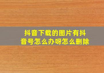 抖音下载的图片有抖音号怎么办呀怎么删除