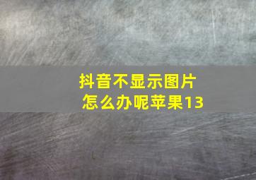 抖音不显示图片怎么办呢苹果13