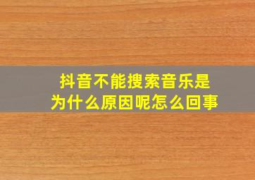 抖音不能搜索音乐是为什么原因呢怎么回事