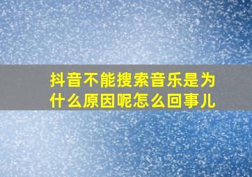 抖音不能搜索音乐是为什么原因呢怎么回事儿