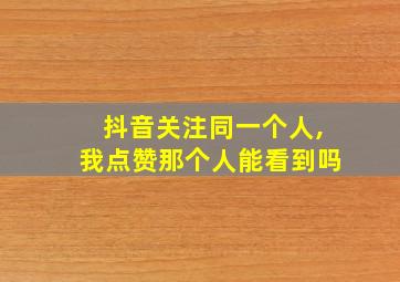 抖音关注同一个人,我点赞那个人能看到吗