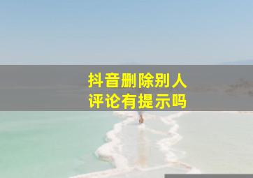 抖音删除别人评论有提示吗