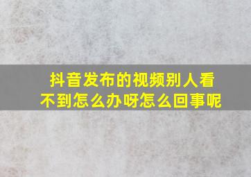 抖音发布的视频别人看不到怎么办呀怎么回事呢