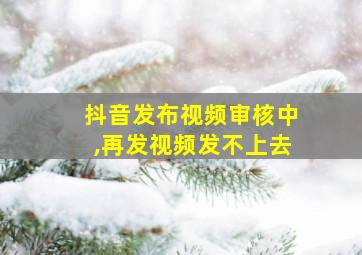 抖音发布视频审核中,再发视频发不上去