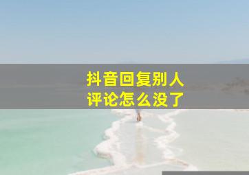 抖音回复别人评论怎么没了