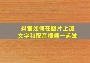 抖音如何在图片上加文字和配音视频一起发