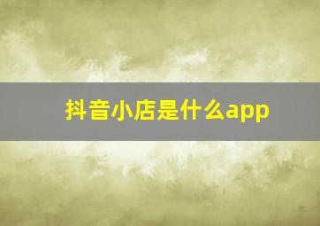 抖音小店是什么app