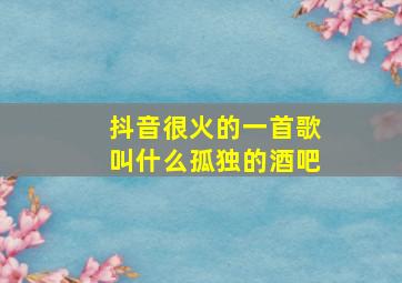 抖音很火的一首歌叫什么孤独的酒吧