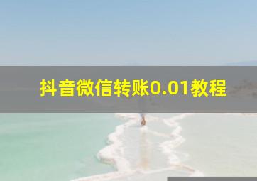 抖音微信转账0.01教程