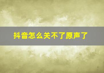 抖音怎么关不了原声了