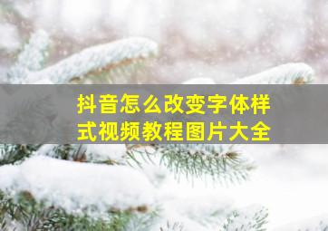 抖音怎么改变字体样式视频教程图片大全