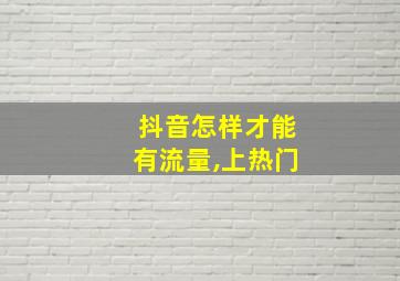 抖音怎样才能有流量,上热门