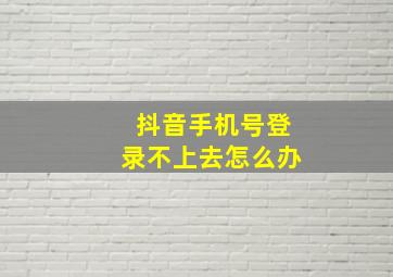 抖音手机号登录不上去怎么办