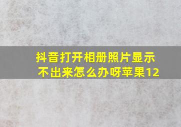 抖音打开相册照片显示不出来怎么办呀苹果12