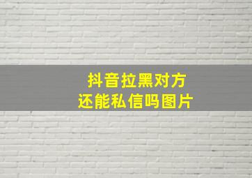 抖音拉黑对方还能私信吗图片