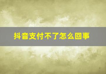 抖音支付不了怎么回事