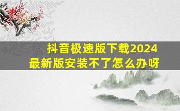 抖音极速版下载2024最新版安装不了怎么办呀