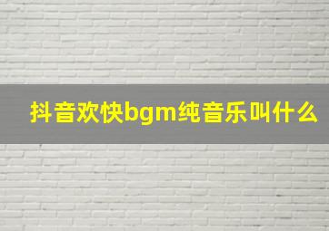 抖音欢快bgm纯音乐叫什么