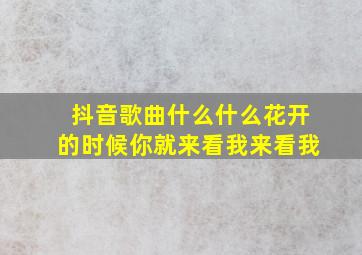 抖音歌曲什么什么花开的时候你就来看我来看我