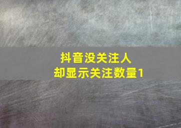 抖音没关注人 却显示关注数量1