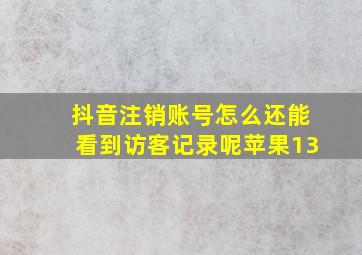 抖音注销账号怎么还能看到访客记录呢苹果13