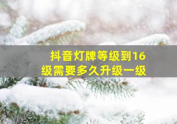 抖音灯牌等级到16级需要多久升级一级