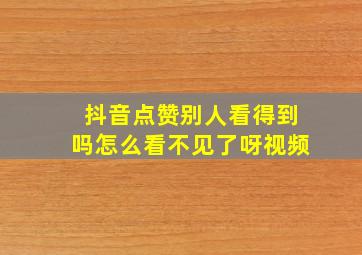 抖音点赞别人看得到吗怎么看不见了呀视频