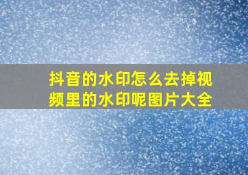 抖音的水印怎么去掉视频里的水印呢图片大全