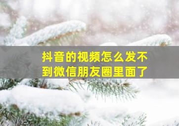 抖音的视频怎么发不到微信朋友圈里面了