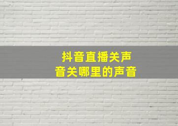 抖音直播关声音关哪里的声音