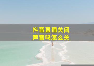 抖音直播关闭声音吗怎么关