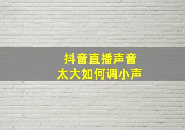 抖音直播声音太大如何调小声