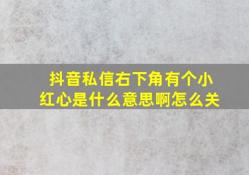 抖音私信右下角有个小红心是什么意思啊怎么关