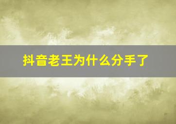 抖音老王为什么分手了