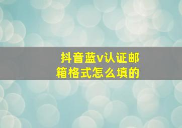 抖音蓝v认证邮箱格式怎么填的