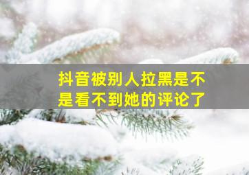 抖音被别人拉黑是不是看不到她的评论了