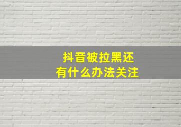 抖音被拉黑还有什么办法关注