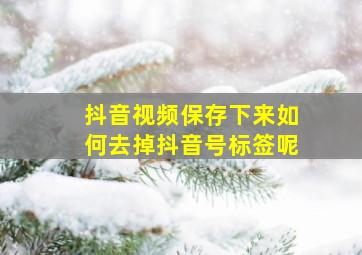 抖音视频保存下来如何去掉抖音号标签呢